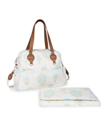 Atelier Choux Paris: Changing Bag- Hot air Balloons Jacquard Blue