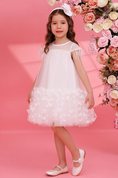 Sofia Baby Butterfly Ivory Tulle Dress
