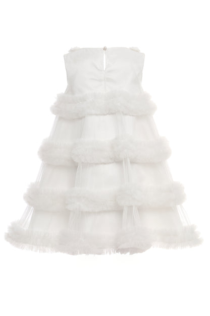 Sofia Baby Royal Tulle Ruffles Dress-White