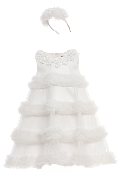 Sofia Baby Royal Tulle Ruffles Dress-White