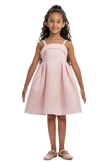 Sofia Baby Embroidered Lace Cape Dress-Pink