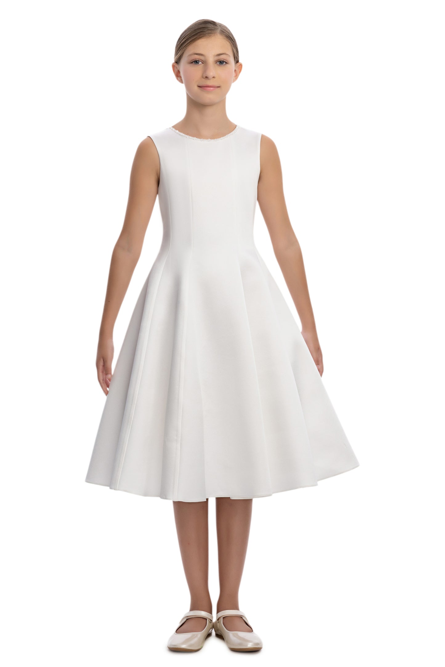 Sofia Baby Floral Embroidered Cape Tulle Dress-Ivory