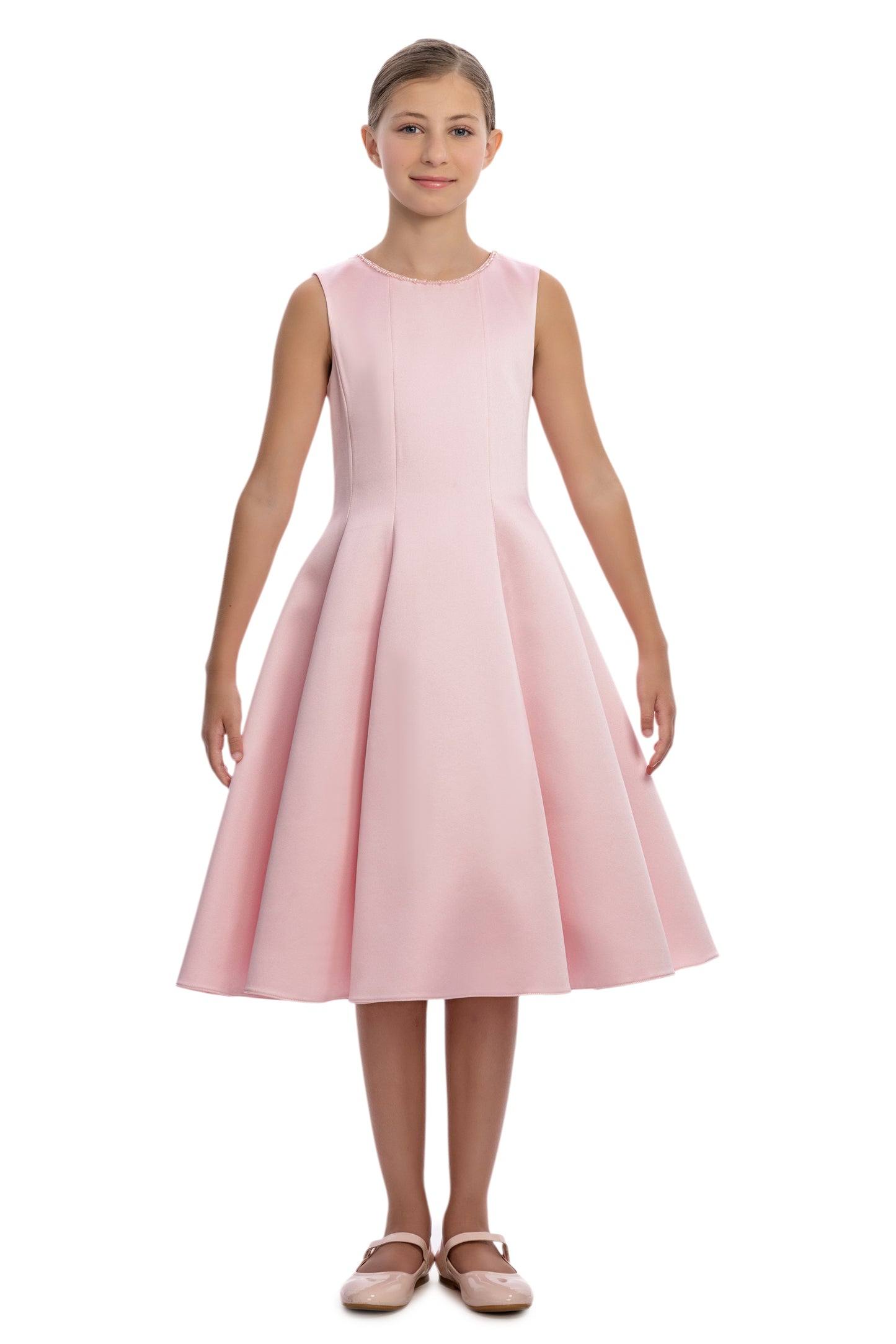 Sofia Baby Floral Embroidered Cape Tulle Dress Pink