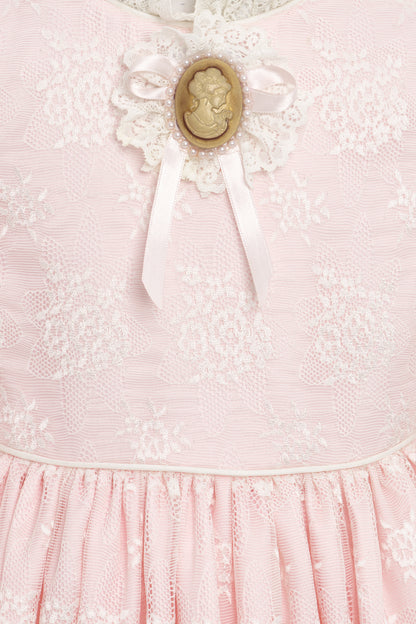 Sofia Baby Vintage Lace Dress- Blush Pink