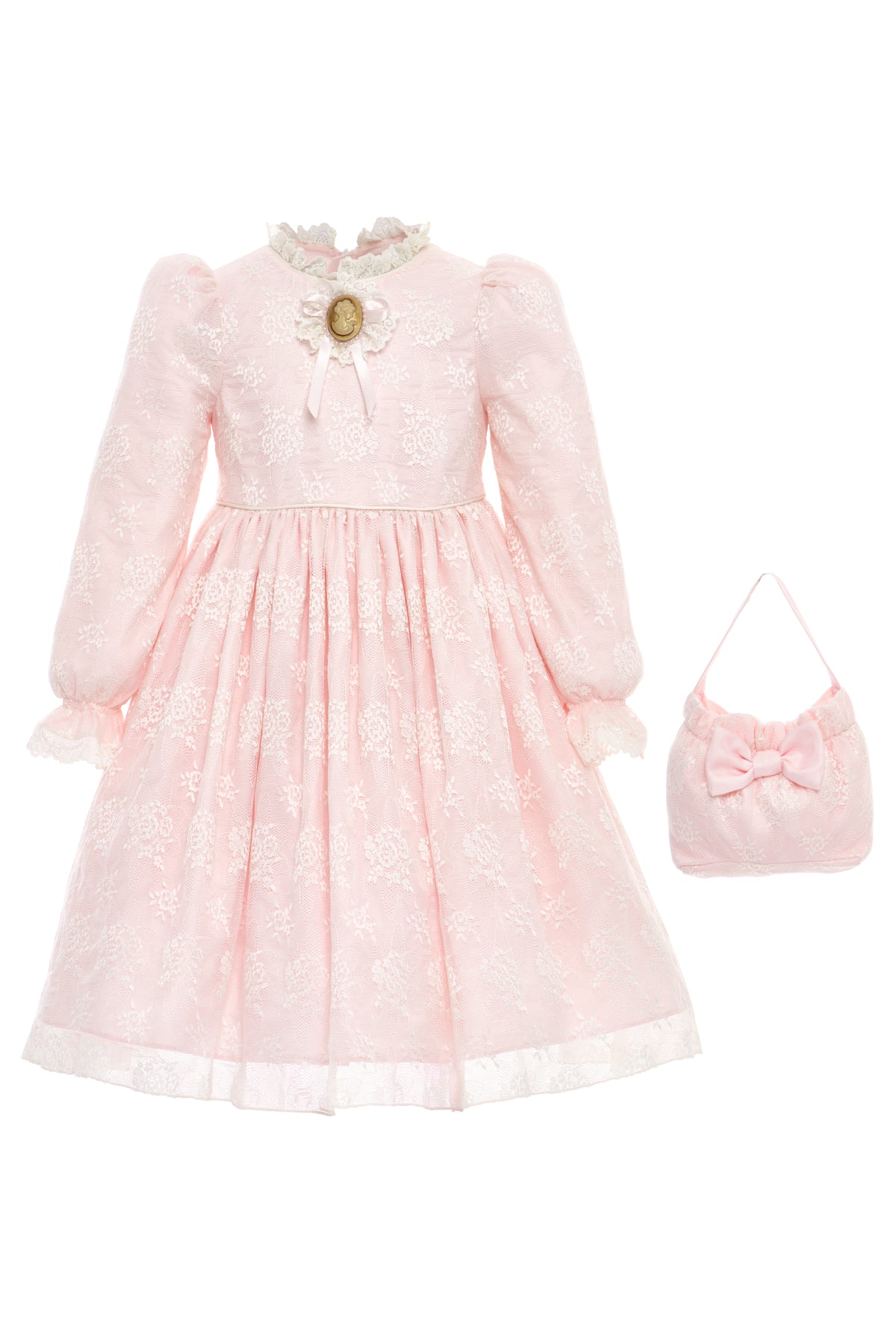 Sofia Baby Vintage Lace Dress- Blush Pink