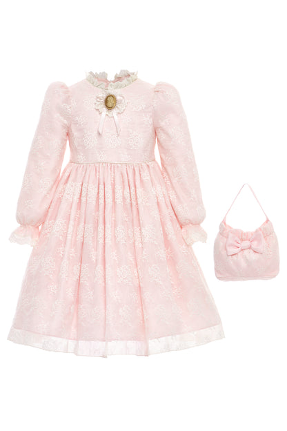 Sofia Baby Vintage Lace Dress- Blush Pink