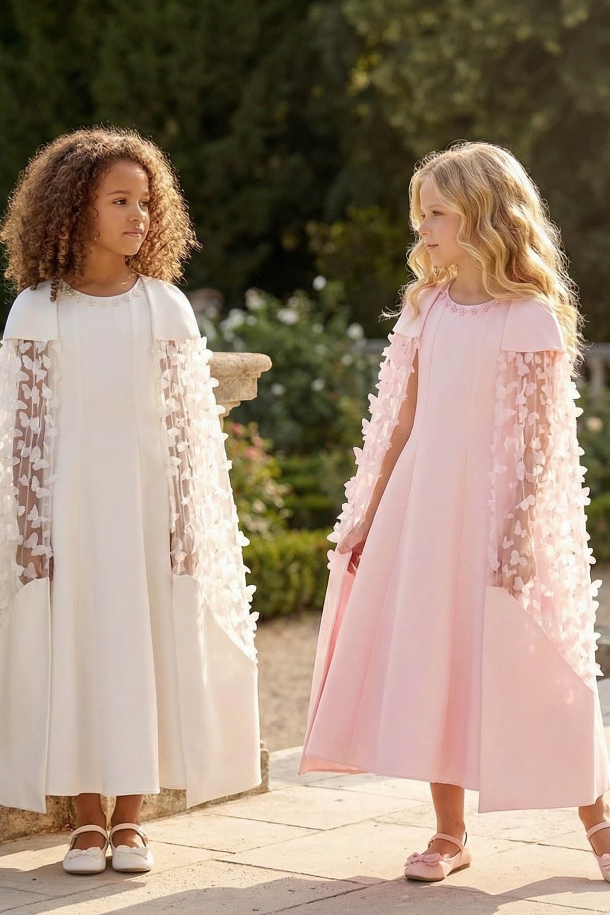 Sofia Baby Occasions: Pale Pink Tulle Butterfly Cape Dress