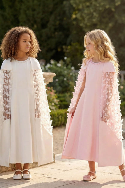 Sofia Baby Occasions: Pale Pink Tulle Butterfly Cape Dress