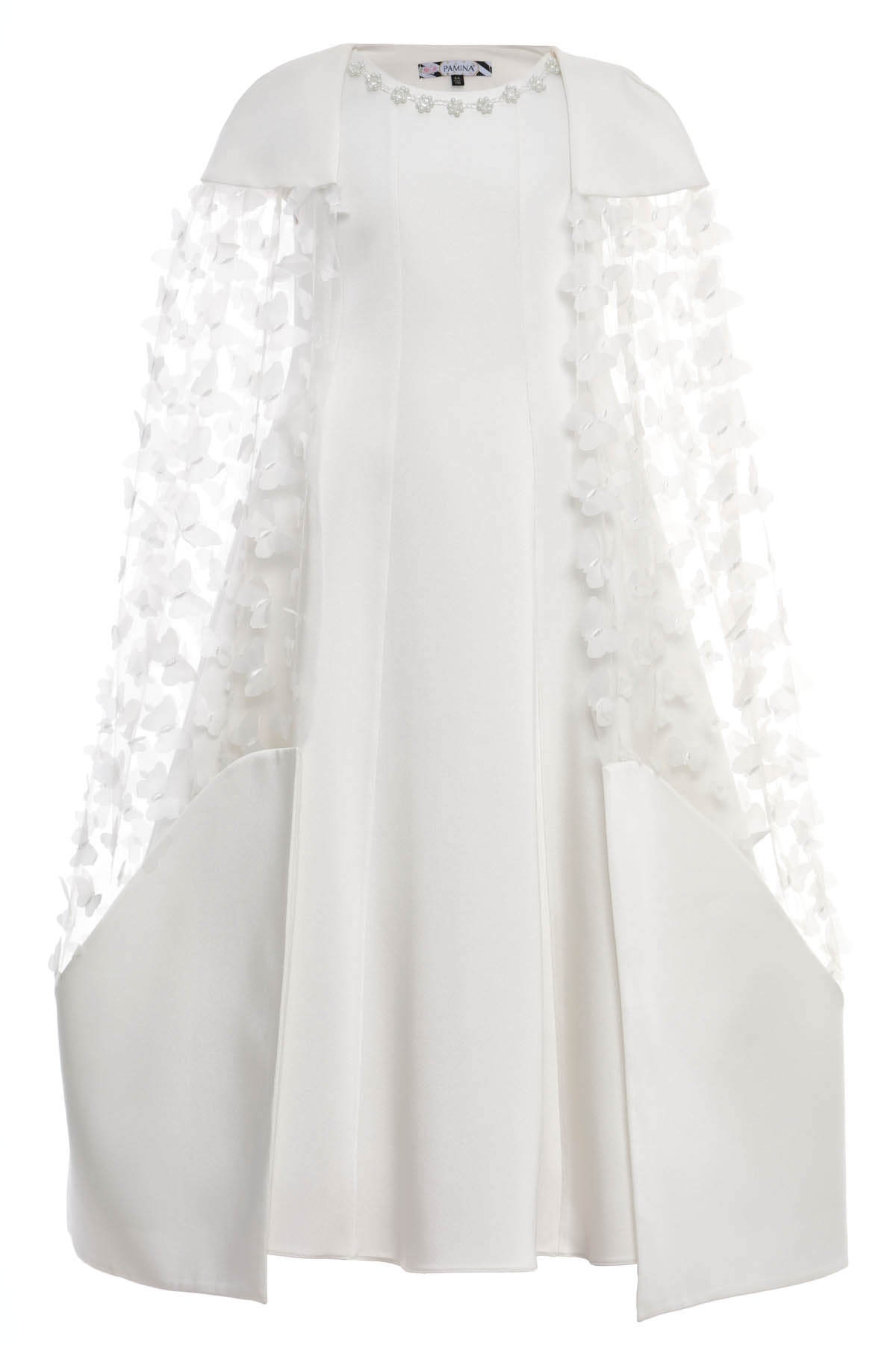 Sofia Baby Occasions: White Tulle Butterfly Cape Dress