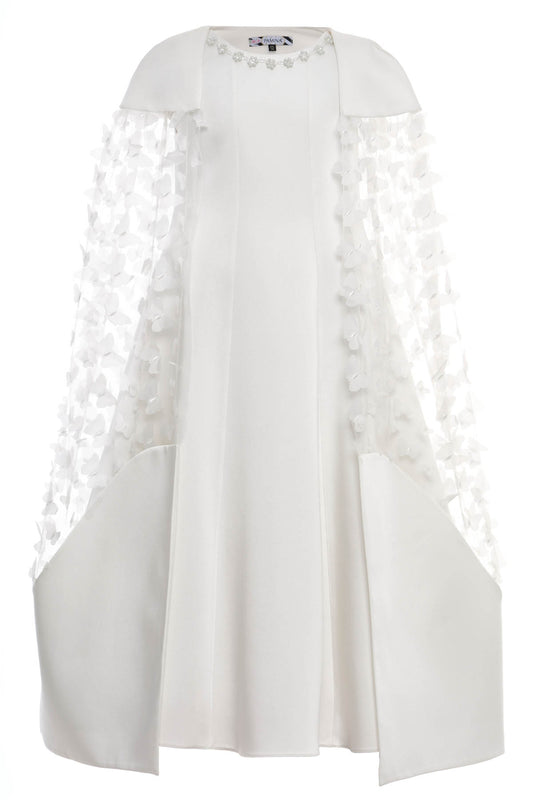 Sofia Baby Occasions: White Tulle Butterfly Cape Dress