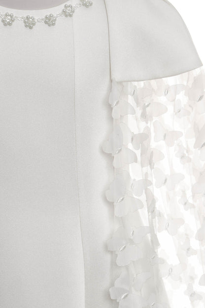 Sofia Baby Occasions: White Tulle Butterfly Cape Dress