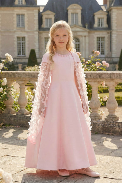 Sofia Baby Occasions: Pale Pink Tulle Butterfly Cape Dress