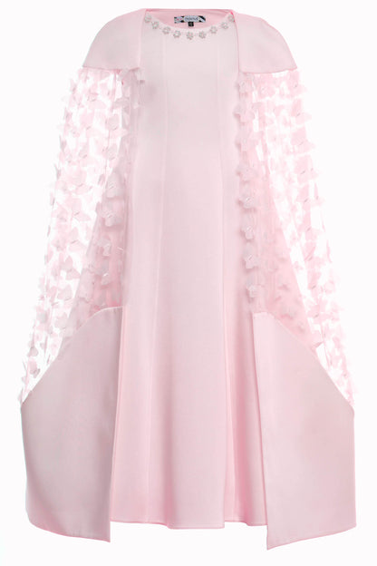 Sofia Baby Occasions: Pale Pink Tulle Butterfly Cape Dress
