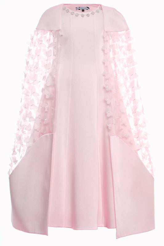 Sofia Baby Occasions: Pale Pink Tulle Butterfly Cape Dress