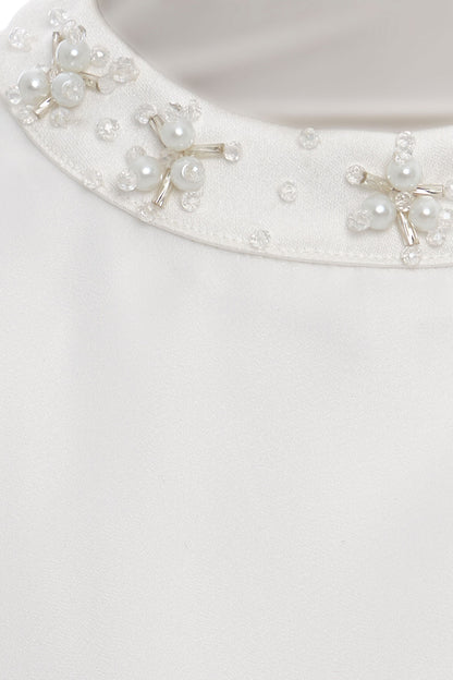Sofia Baby Occasions: Organza Ruffle High-Low Dress with Headband-White
