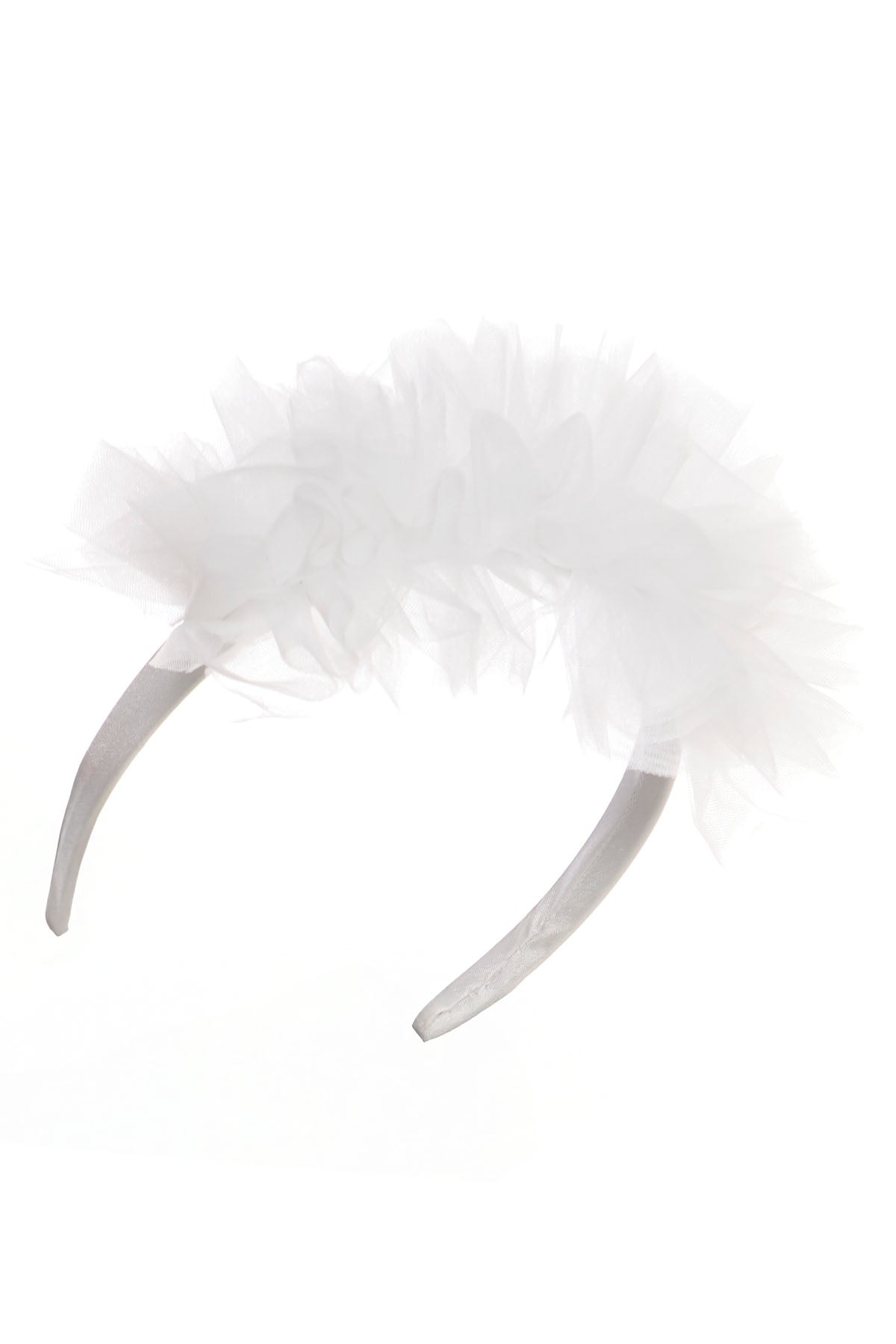 Sofia Baby Occasions: Organza Ruffle High-Low Dress with Headband-White