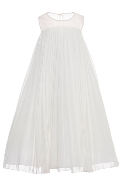 Sofia Baby Occasions: Georgette pleated gown with embellished Cape-White