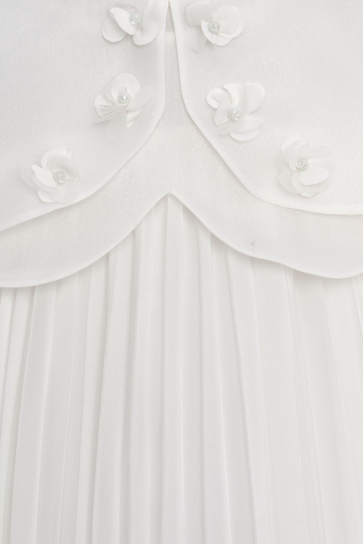 Sofia Baby Occasions: Georgette pleated gown with embellished Cape-White