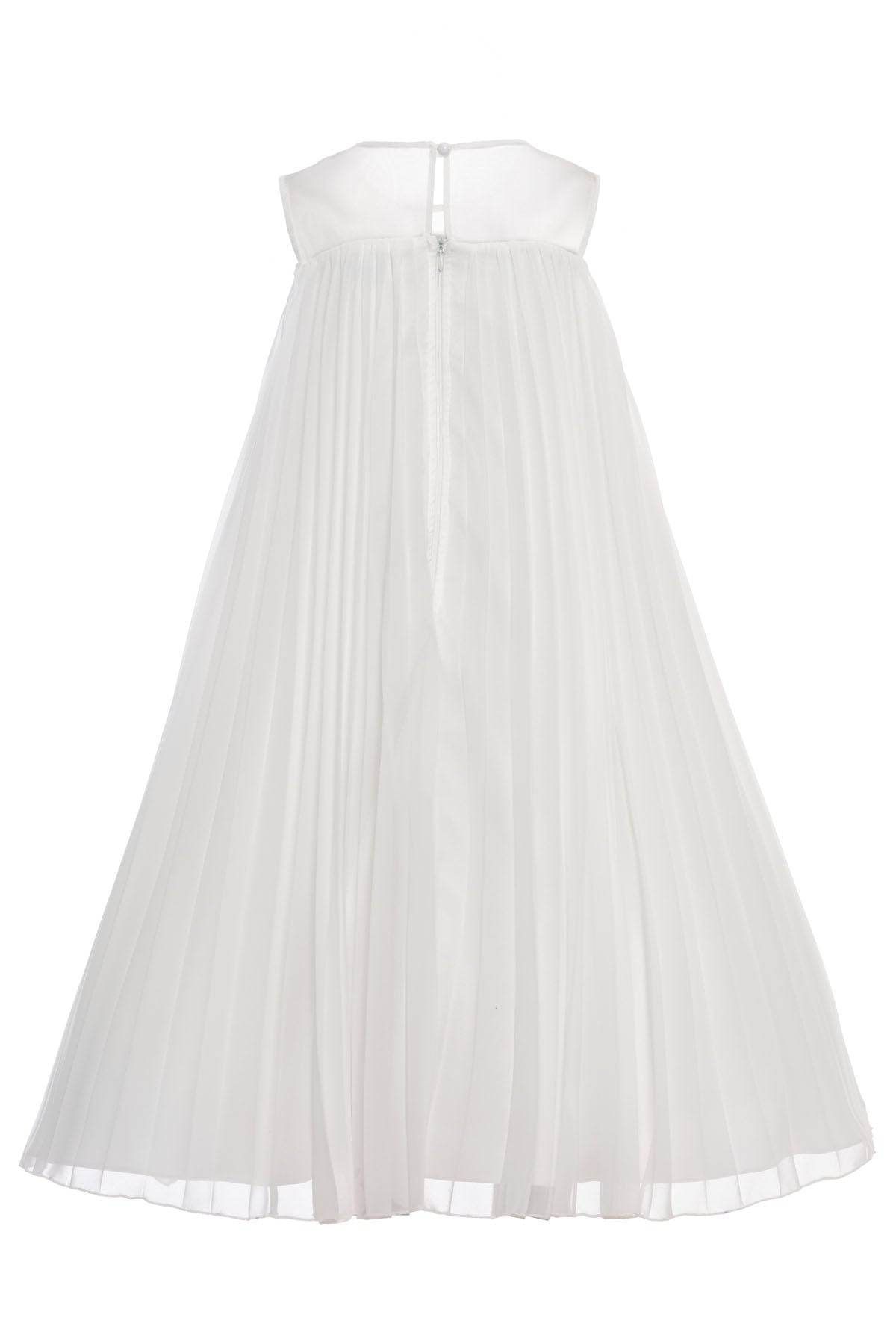 Sofia Baby Occasions: Georgette pleated gown with embellished Cape-White