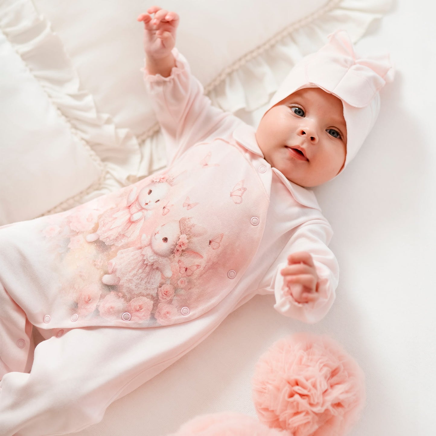 LUXURY COLLECTION: SET 3 PCS (BABYGROW,HAT,SWADDLE) BOX NEL