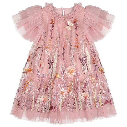 Sofia Baby ANGEL'S FACE: HEATHER EMBROIDERY BORDER ROSE DRESS