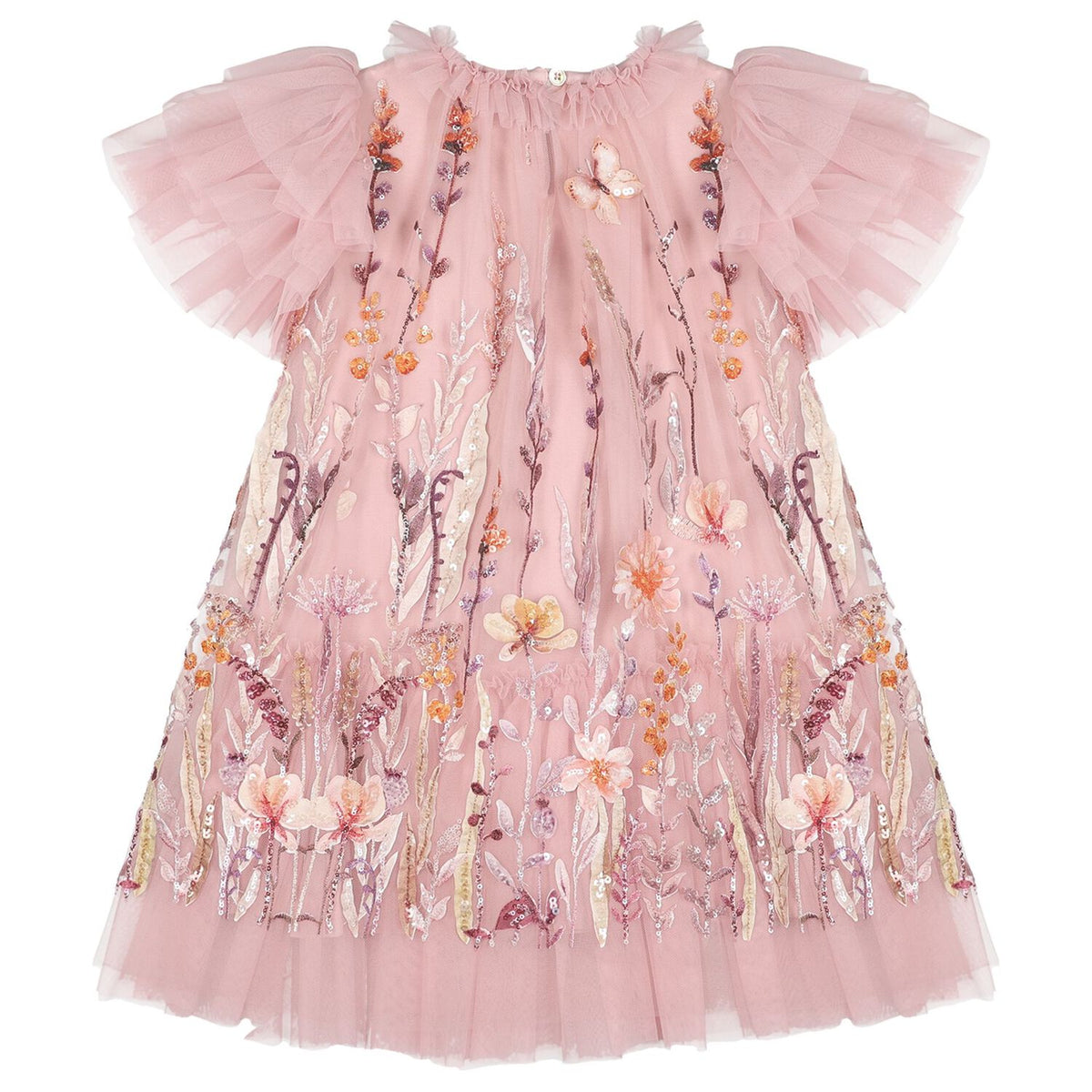 ANGEL'S FACE: HEATHER EMBROIDERY BORDER ROSE DRESS