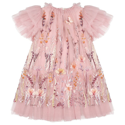 ANGEL'S FACE: HEATHER EMBROIDERY BORDER ROSE DRESS