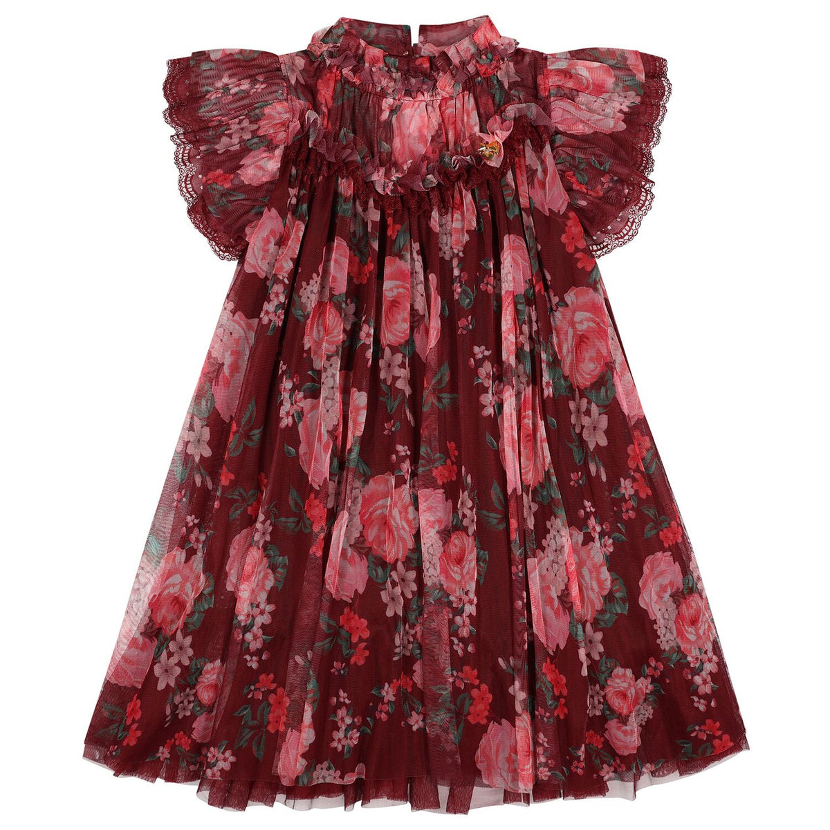 ANGEL'S FACE: HETTIE FLORAL AND LACE TRIM PORT DRESS