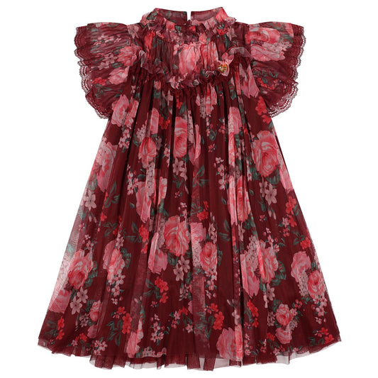 ANGEL'S FACE: HETTIE FLORAL AND LACE TRIM PORT DRESS
