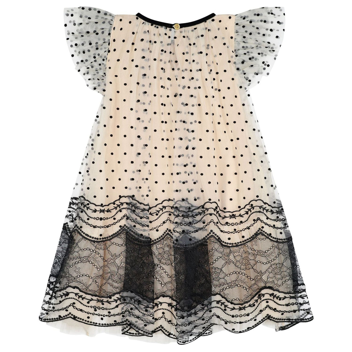 ANGEL'S FACE: IVY SPOT AND LACE BISCUIT/BLACK DRESS