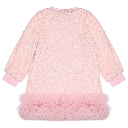 ANGEL'S FACE: JEANETTE BOUCLE SEQUIN PINK DRESS