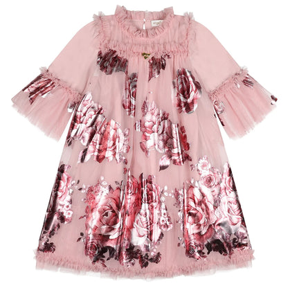 ANGEL'S FACE: KRISTI FOIL BORDER PRINT VINTAGE ROSE DRESS