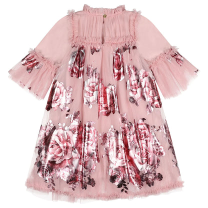 ANGEL'S FACE: KRISTI FOIL BORDER PRINT VINTAGE ROSE DRESS