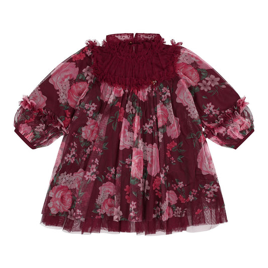 ANGEL'S FACE: NADIYA MIXED BOW/FLORAL BABY DRESS