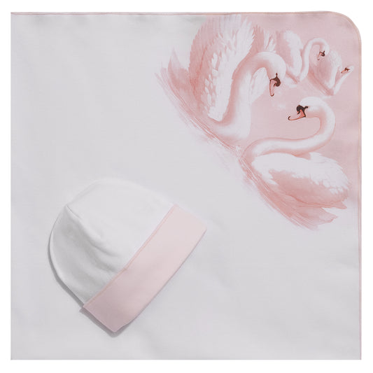 Luxury Set (swaddle and hat) "ALI" Pink