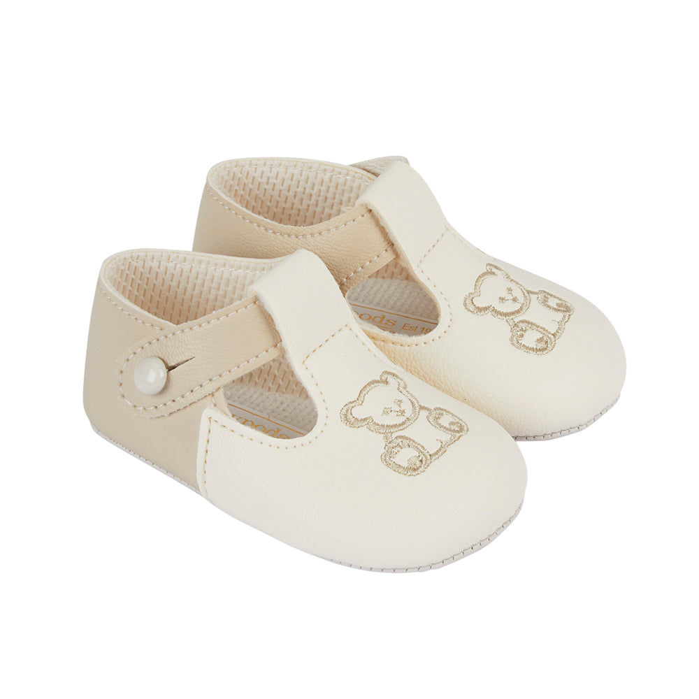 Teddy bear embroidery Pre-walker shoes - Boys