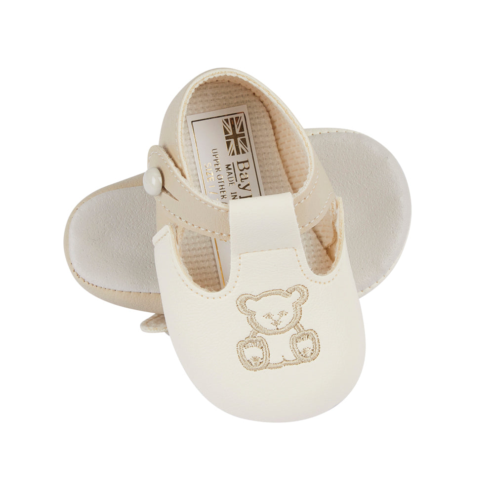 Teddy bear embroidery Pre-walker shoes - Boys