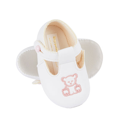 Teddy bear embroidery Pre-walker shoes - Pink