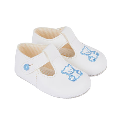 Teddy bear embroidery Pre-walker shoes - Boys