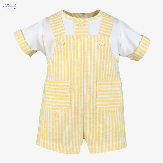 Miranda-Baby Boy T-shit with Dungarees Yellow