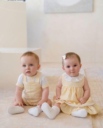 Miranda-Baby Boy T-shit with Dungarees Yellow
