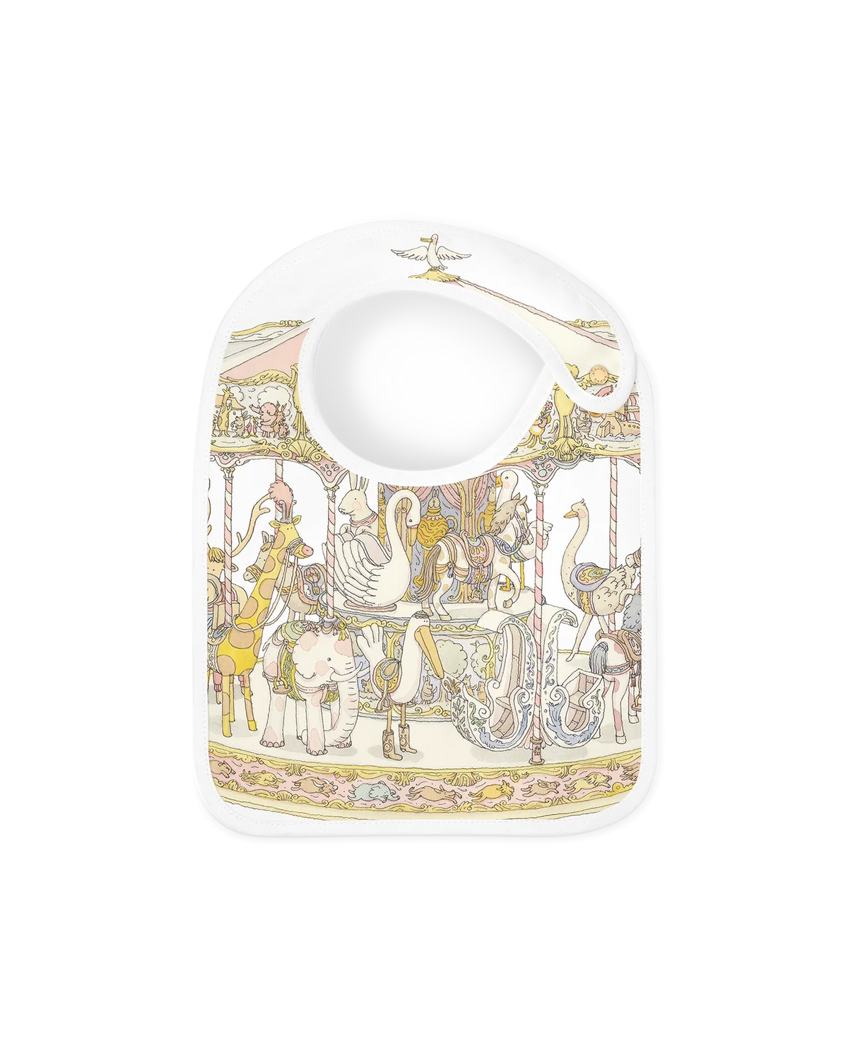 Atelier Choux Paris: Satin bib - Carousel Pink