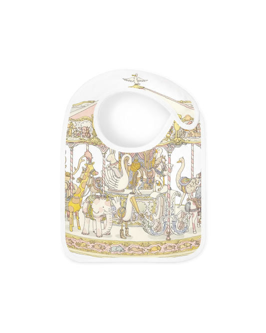 Atelier Choux Paris: Satin bib - Carousel Pink