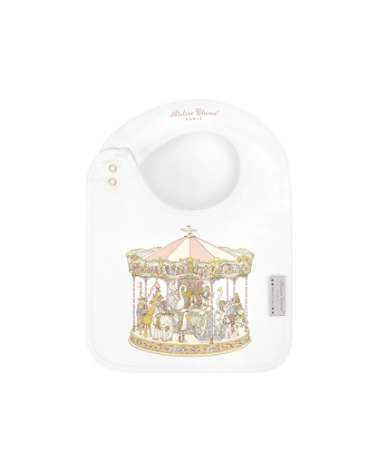 Atelier Choux Paris: Satin bib - Carousel Pink