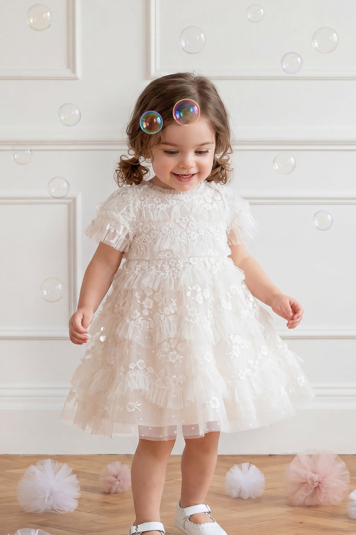 Needle & Thread :DAISY WAVE BABY DRESS CREAM
