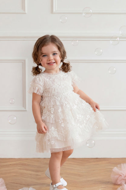 Needle & Thread :DAISY WAVE BABY DRESS CREAM