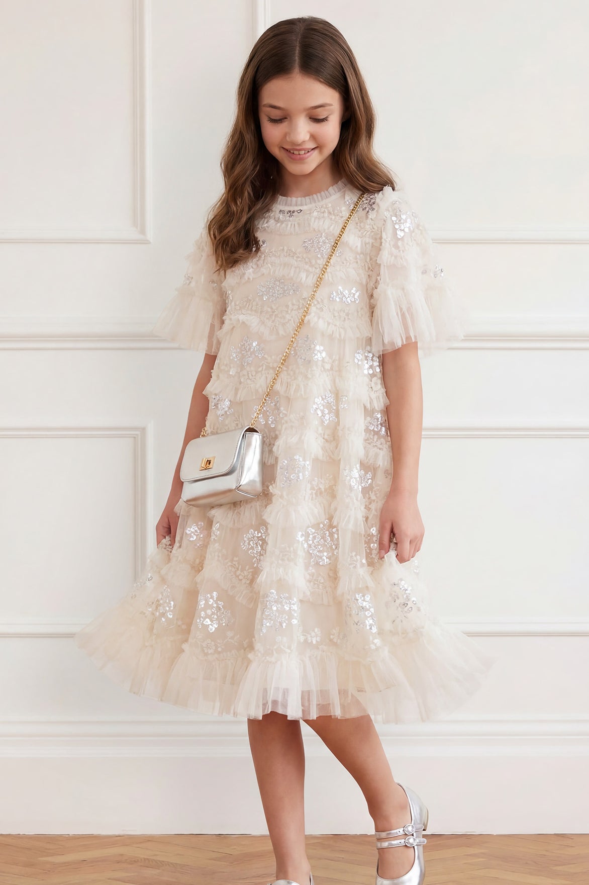 Needle & Thread: DAISY WAVE BABY DRESS CREAM