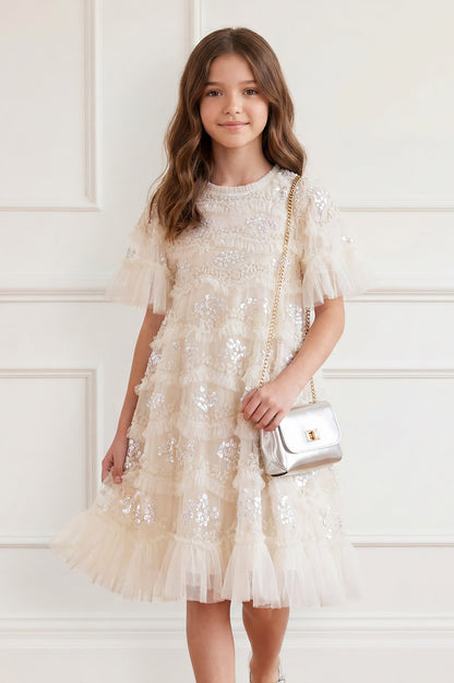 Needle & Thread: DAISY WAVE BABY DRESS CREAM