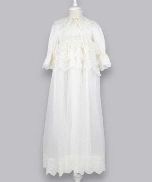 LUXURY EMBROIDERY CHRISTENING GOWN BABY GIRL DRESS