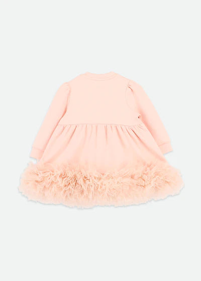Angel's Face: DAWN L/S TULLE TRIM BABY DRESS BLUSH PINK